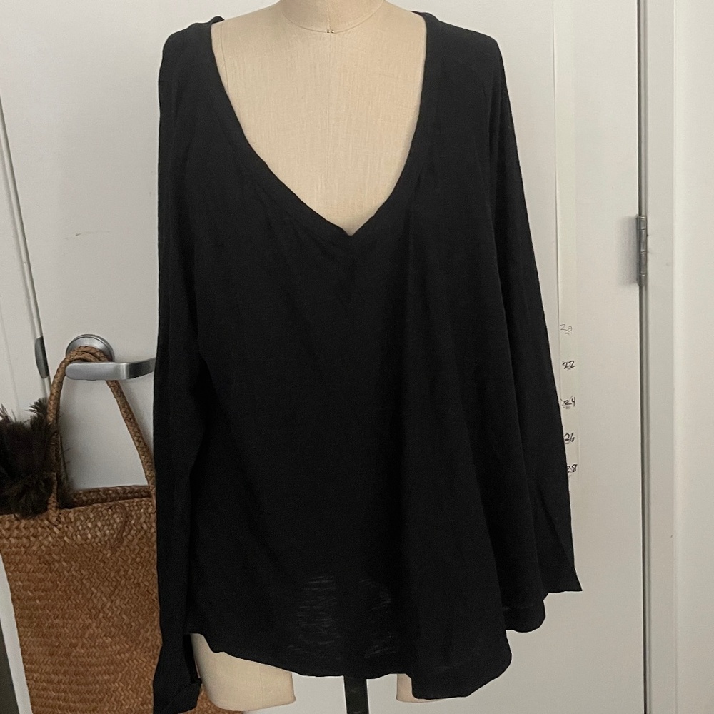 James Perse Long Sleeve Black T-shirt (Large)
